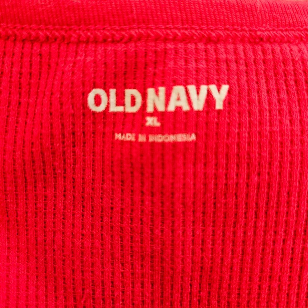 Bright Red, Waffle Knit Top - Picture 4 of 6